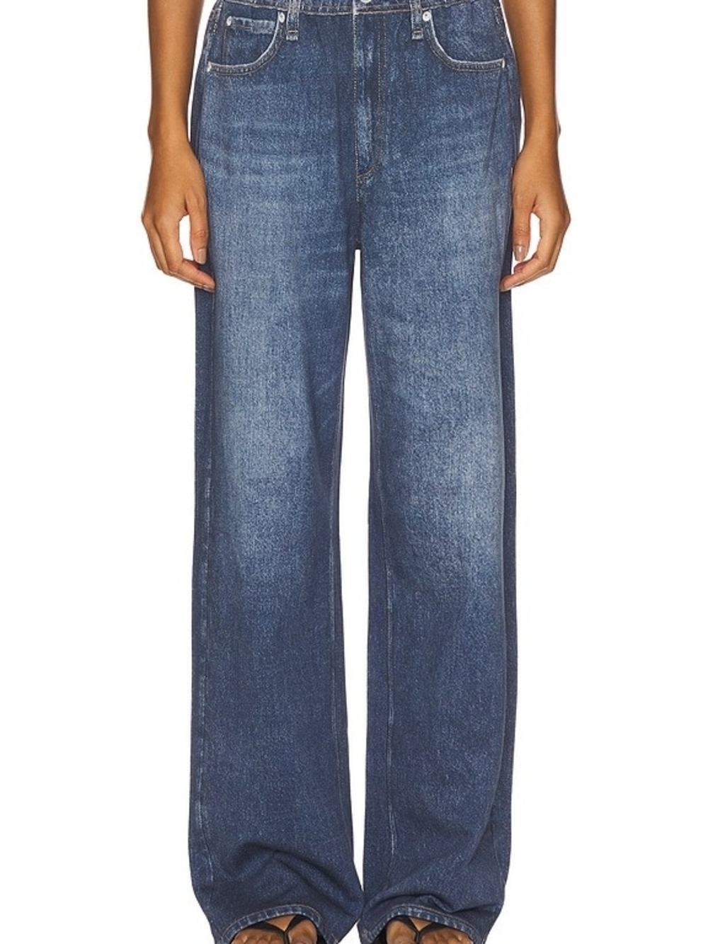 Rag & Bone Miramar Petra Wide Leg Loose Fit Faux Denim Pant Pull On Ladies Med